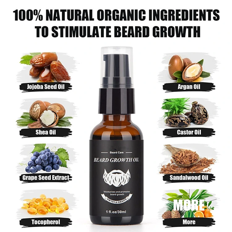 Private Label 100% Natural Organic Beard Growth Oil for Men